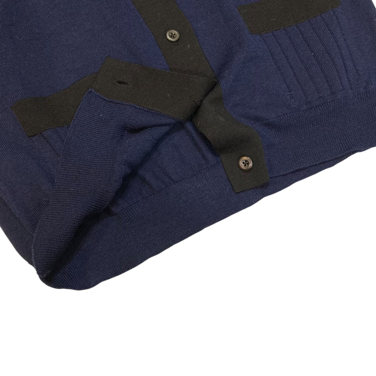 PRADA(プラダ) ニットカーディガン ブルー×ブラック サイズ 42｜【公式