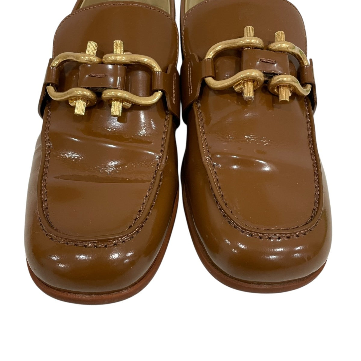 BOTTEGA VENETA(ボッテガヴェネタ) パテントレザーローファー ブラウン