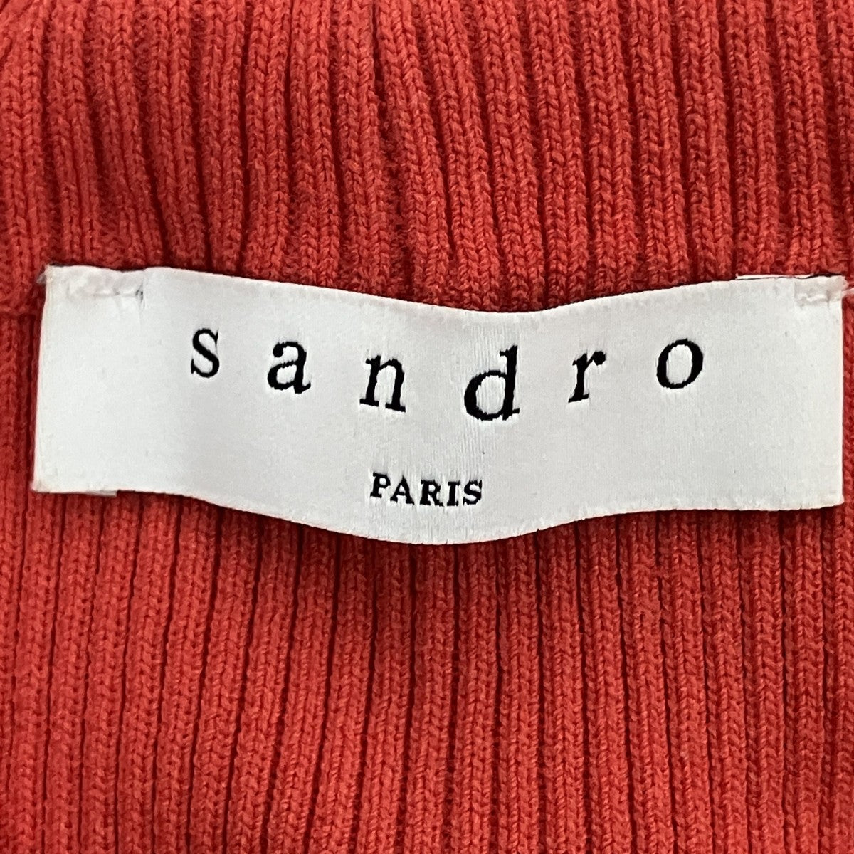 Sandro リブ クロス オフショル トップス半袖ニットS1703E 古着・中古-3枚目のアイテム画像