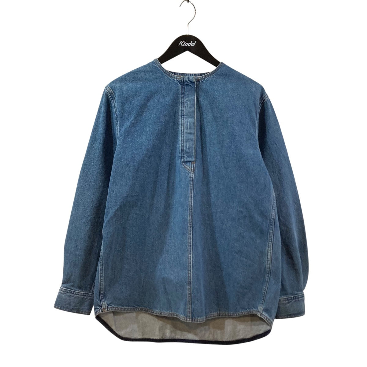 toteme COLLARLESS DENIM SHIRTデニムプルオーバーシャツ242-WRT1746-FB0045 古着・中古-1枚目のアイテム画像