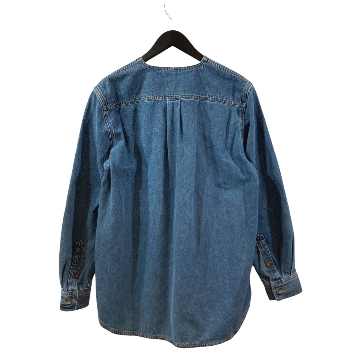 toteme COLLARLESS DENIM SHIRTデニムプルオーバーシャツ242-WRT1746-FB0045 古着・中古-2枚目のアイテム画像