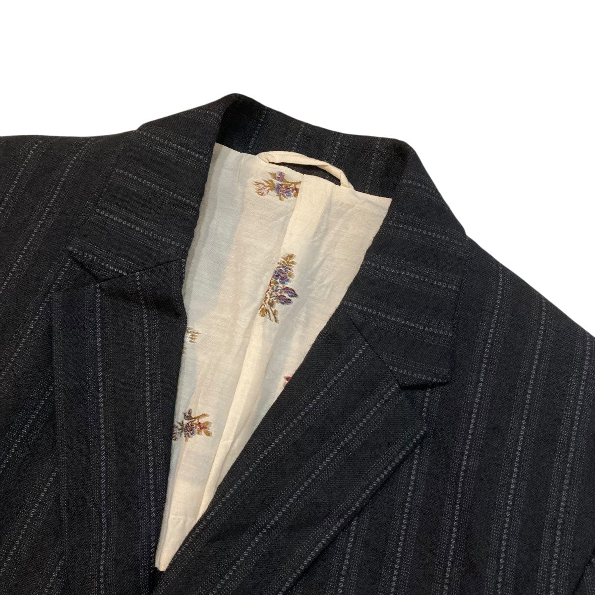 calmlence(カームレンス) Notched Lapel Sack Coat Dobby Stripe