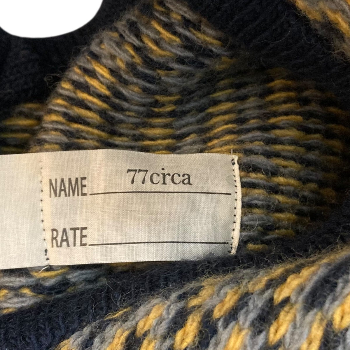 2way twill pattern jaquard knitVネックニット