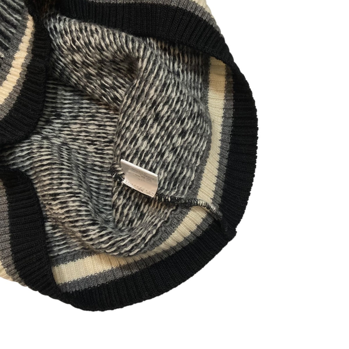 2way twill pattern jaquard knitVネックニット