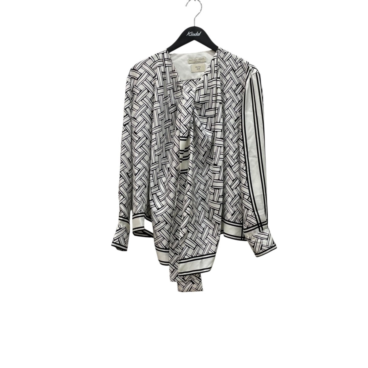 Asymmetrical Canestro Print Silk Twill Shirtシルクシャツ581659 VKBY1