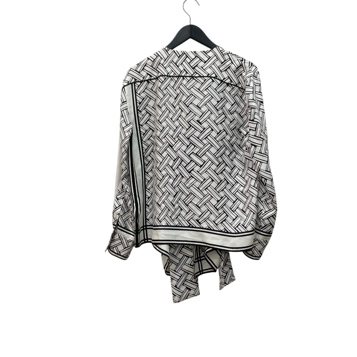 Asymmetrical Canestro Print Silk Twill Shirtシルクシャツ581659 VKBY1