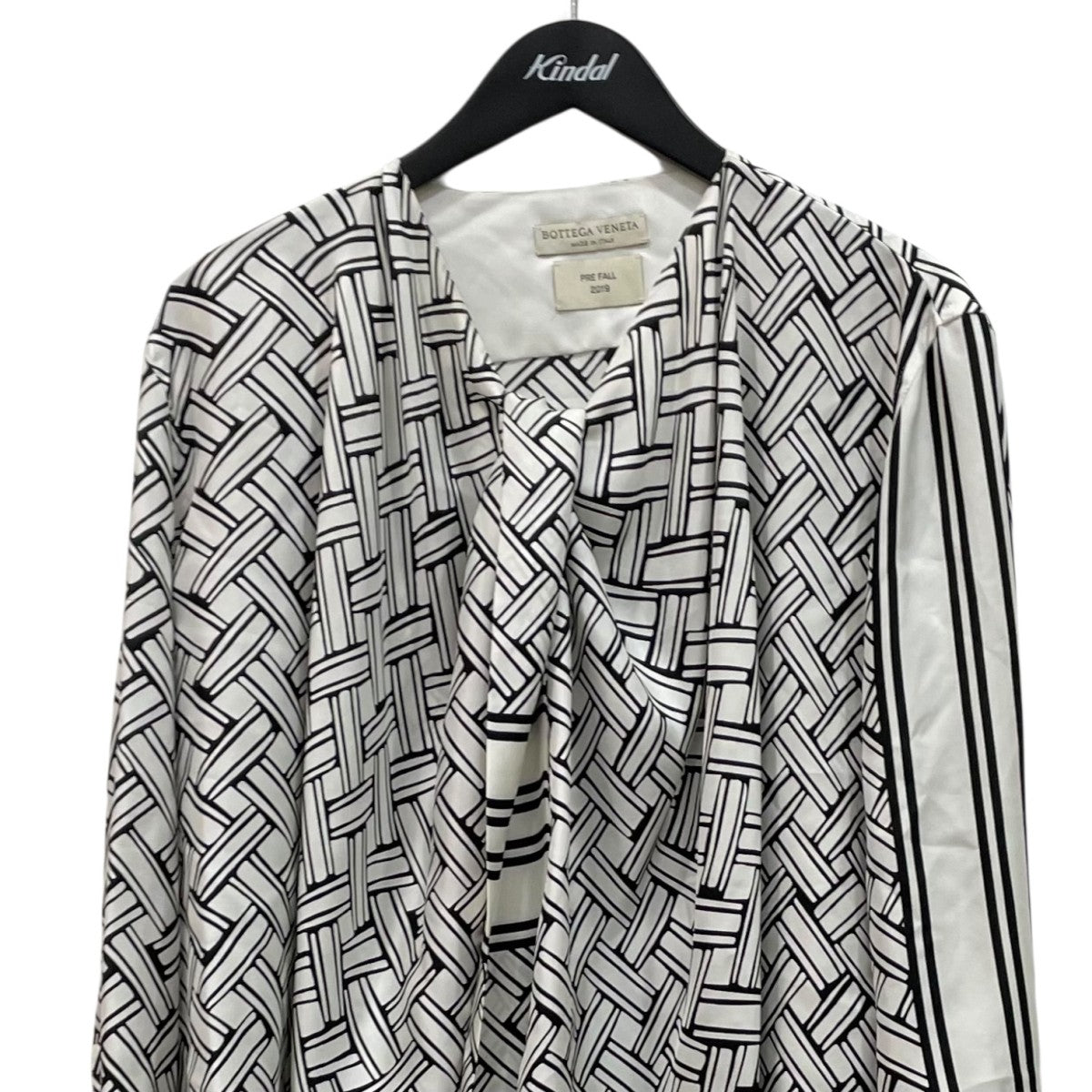Asymmetrical Canestro Print Silk Twill Shirtシルクシャツ581659 VKBY1