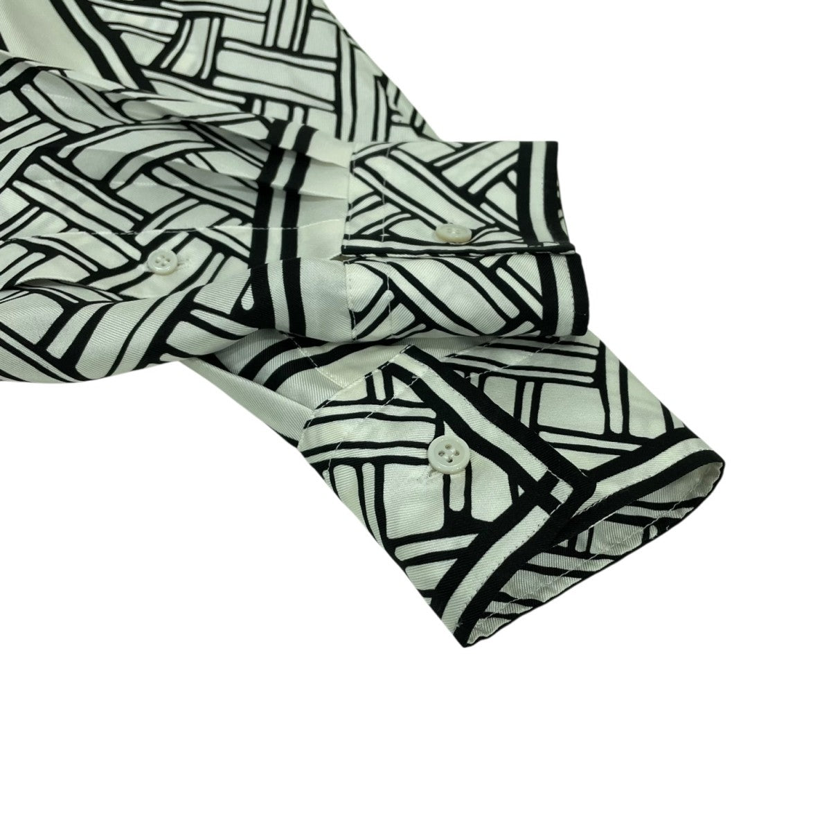 Asymmetrical Canestro Print Silk Twill Shirtシルクシャツ581659 VKBY1