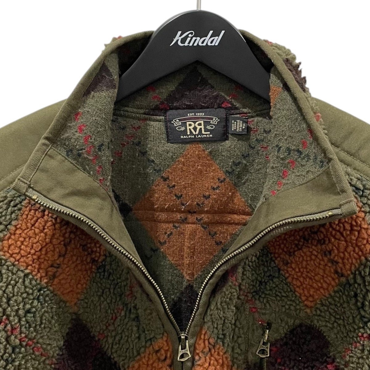 RRL(ダブルアールエル) アーガイル柄ジップアップフリースジャケット