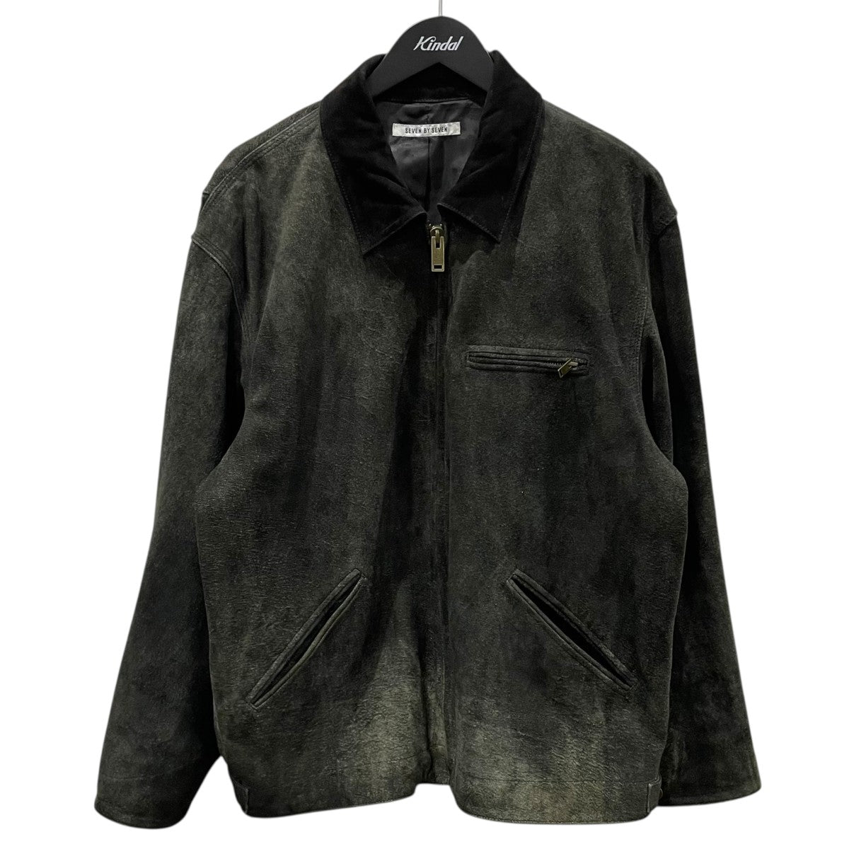 SEVEN BY SEVEN 25AW レザー デトロイトジャケット ゴートスエードアンティークフィニッシュ LEATHER DETROIT JACKET Goat suede Antique finish 800-5225002 古着・中古-1枚目のアイテム画像