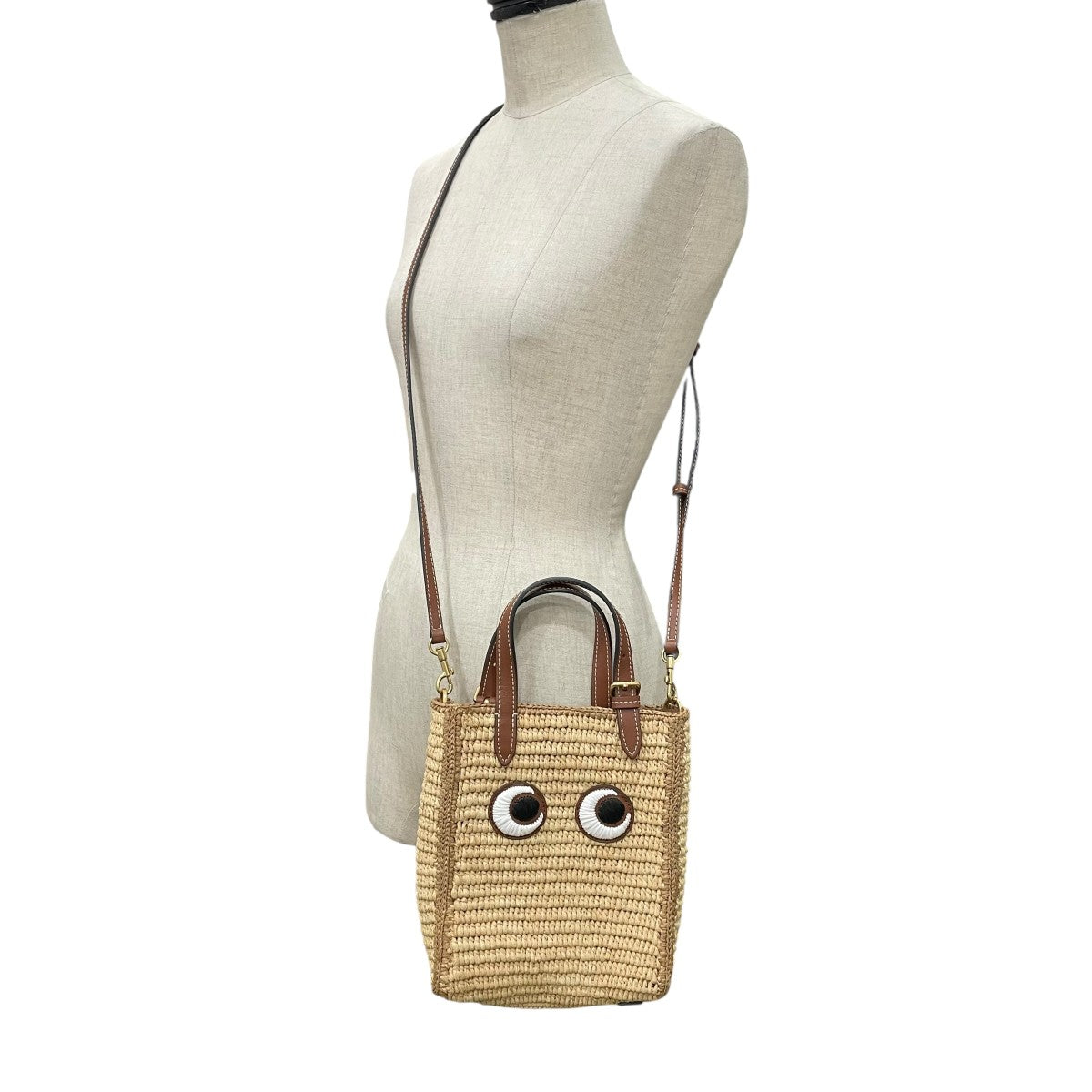 Eyes N S Raffia in Natural ミニ・トート2WAYバッグ