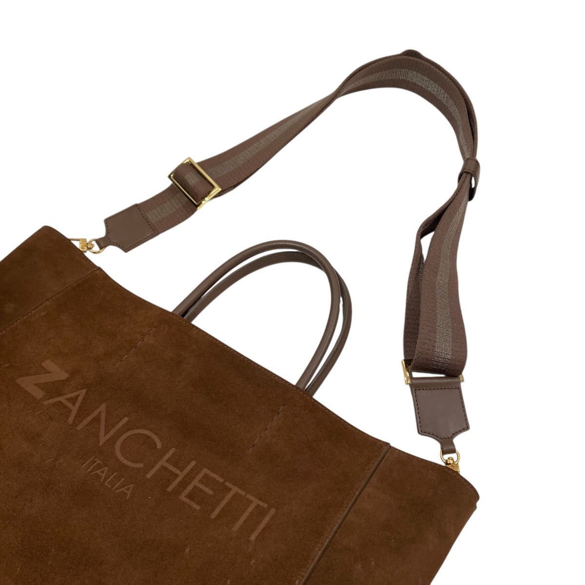 ZANCHETTI ザンケッティ ショルダーバッグ  茶 【古着】【中古】【送料無料】 Zanchetti（ザンケッティ） ショルダーバッグ WOVEN BUCKET SMALL WBUS