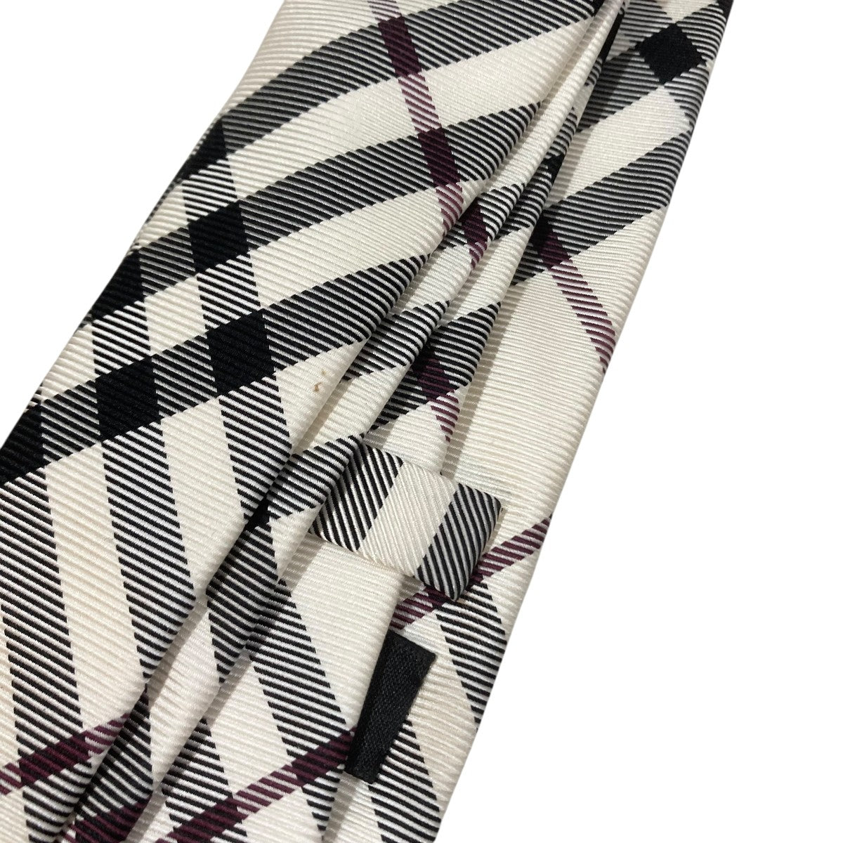 Burberry Black Label チェック柄 ネクタイ Burberry Black Label(バーバリーブラックレーベル) ネクタイ  メンズ - ライトパープル× BURBERRY BLACK LABEL グレー チェックネクタイ