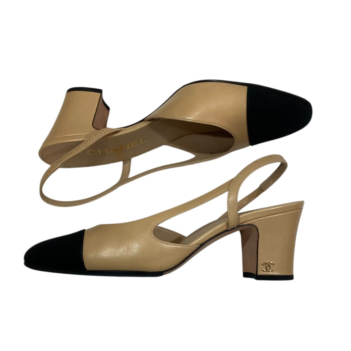 CHANEL(シャネル) スリングバックシューズヒールパンプス ベージュ