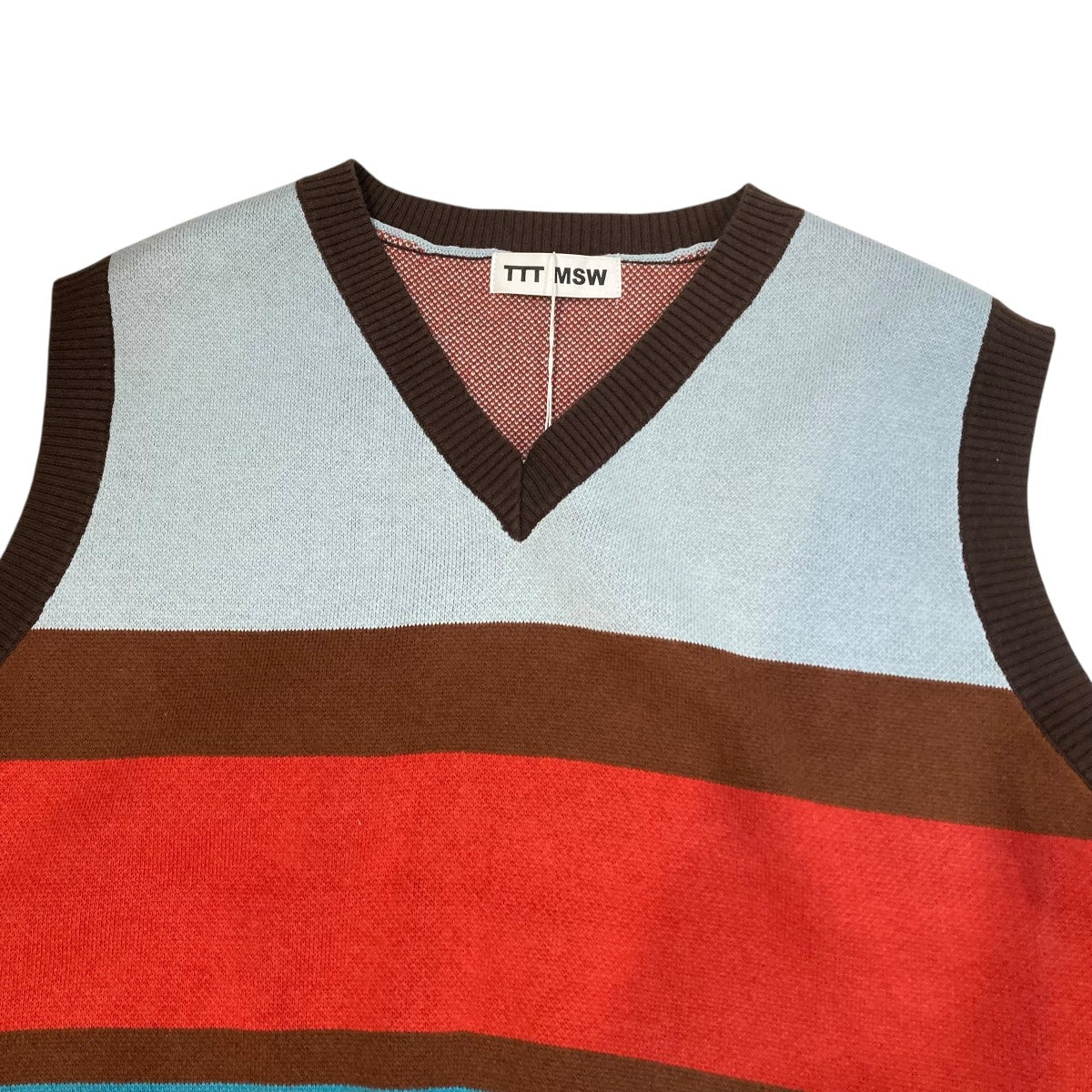 Border Knit VestニットベストTTT-2022AW-KT02