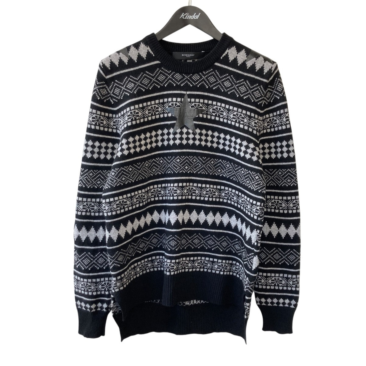 GIVENCHY 総柄クルーネック ニットセーター14F 7601 511 古着・中古-1枚目のアイテム画像