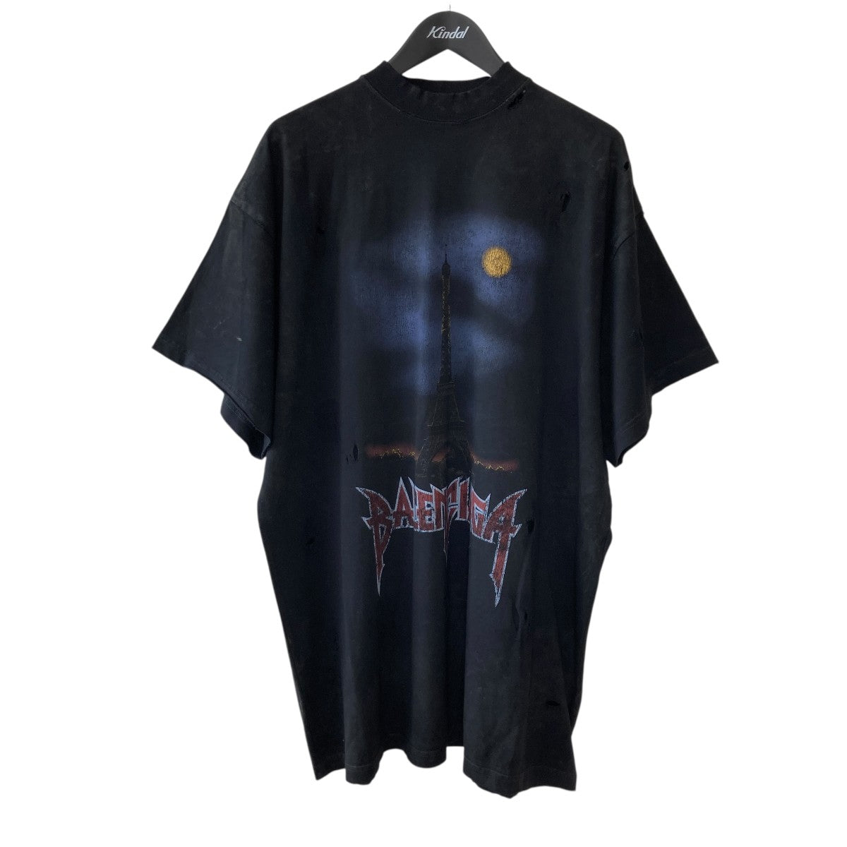 BALENCIAGA パリムーン ユーズド加工 オーバーサイズ Tシャツ739028 古着・中古-1枚目のアイテム画像