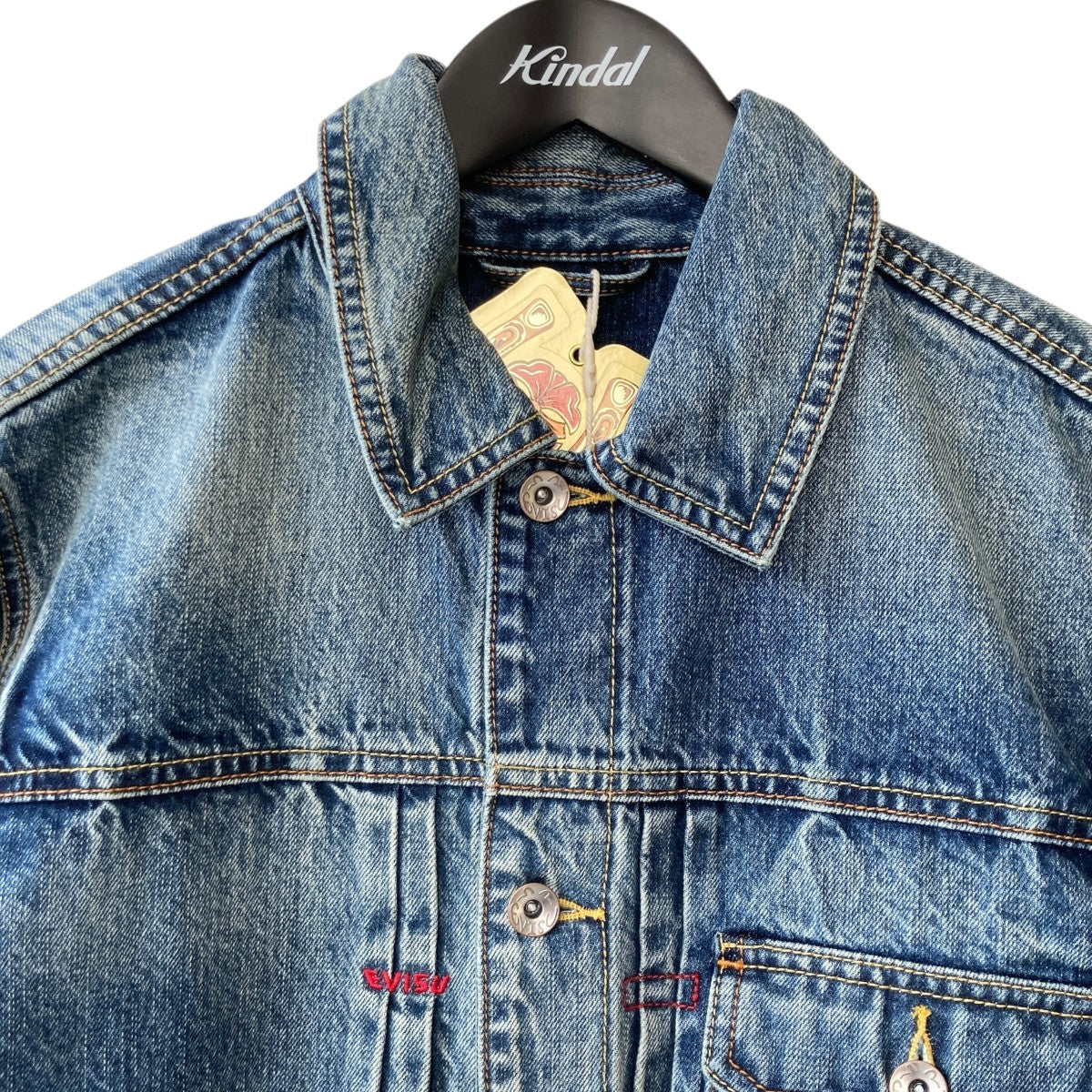 EVISU Evisu ＆ Seagull Applique Chinese Denim Jacketデニムジャケット 古着・中古-3枚目のアイテム画像