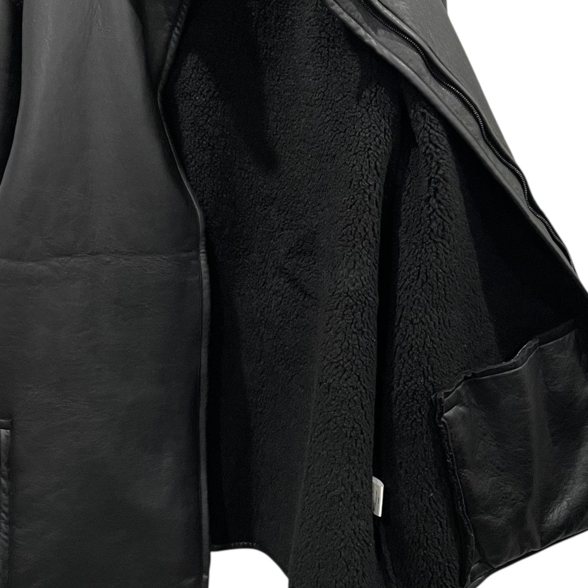 20AW ジップアップ裏ボアジャケット Lined Boa Jacket - Faux Boa ラインド ボア ジャケット - フェイク ボア HM077