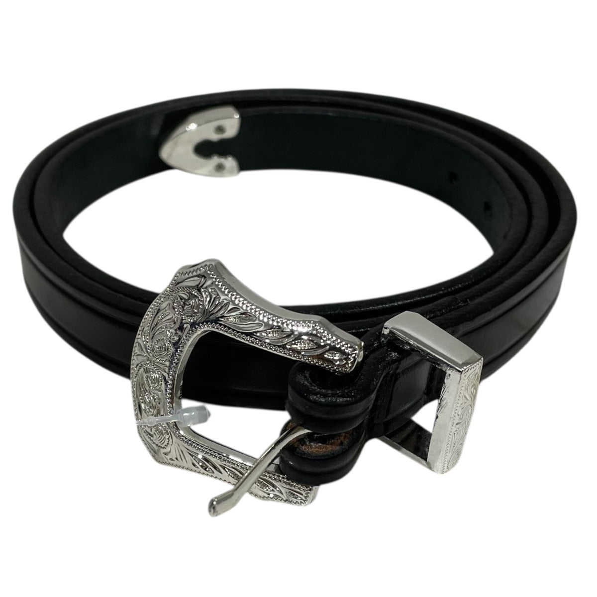 tory LEATHER レザーベルト 3／4 Creased Belt with 3-Piece Silver Buckle Set 3／4インチ クリーズベルト 3ピース シルバーバックルセット 2244 古着・中古-1枚目のアイテム画像