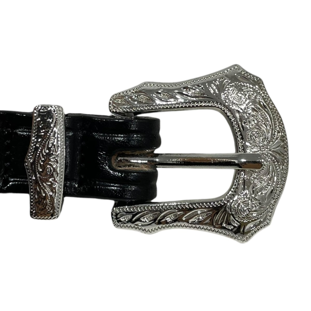 tory LEATHER レザーベルト 3／4 Creased Belt with 3-Piece Silver Buckle Set 3／4インチ クリーズベルト 3ピース シルバーバックルセット 2244 古着・中古-2枚目のアイテム画像