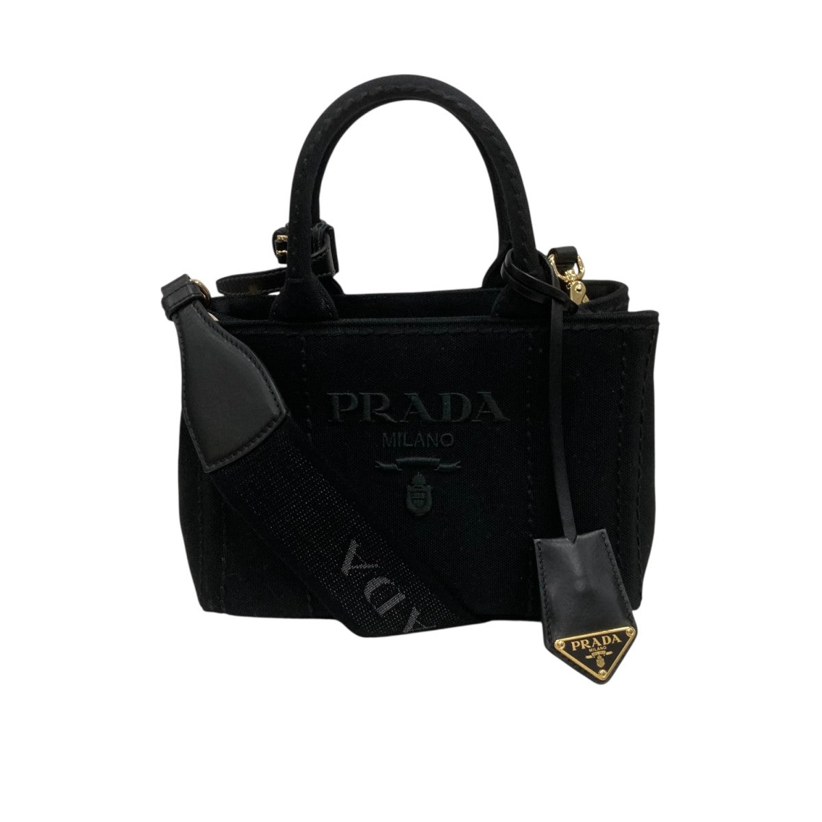 PRADA ジャルディニエール コットンキャンバス2WAYミニハンドバッグ1BA038 古着・中古-2枚目のアイテム画像