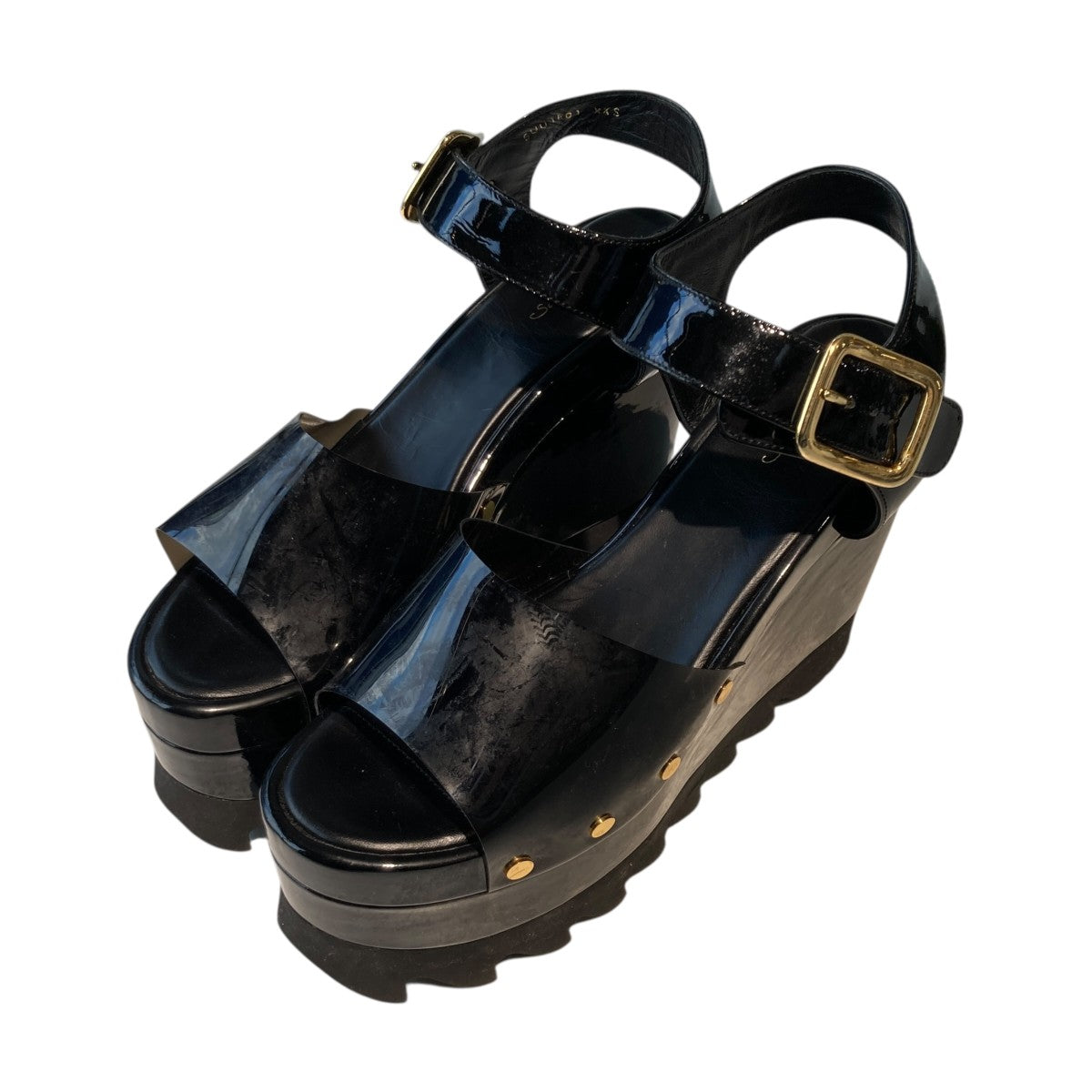 SueUNDERCOVER シャークソール エナメルヒールサンダルSUU1F01 古着・中古-1枚目のアイテム画像