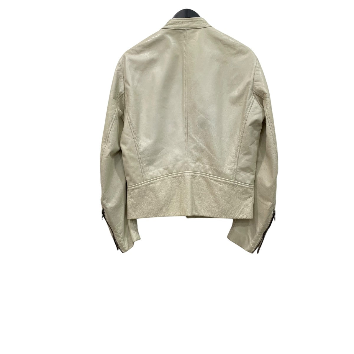 マルジェラ　ホワイト ライダースジャケット　八の字 Maison Margiela 14(メゾンマルジェラ 14) ここのえ期八の字 レザー