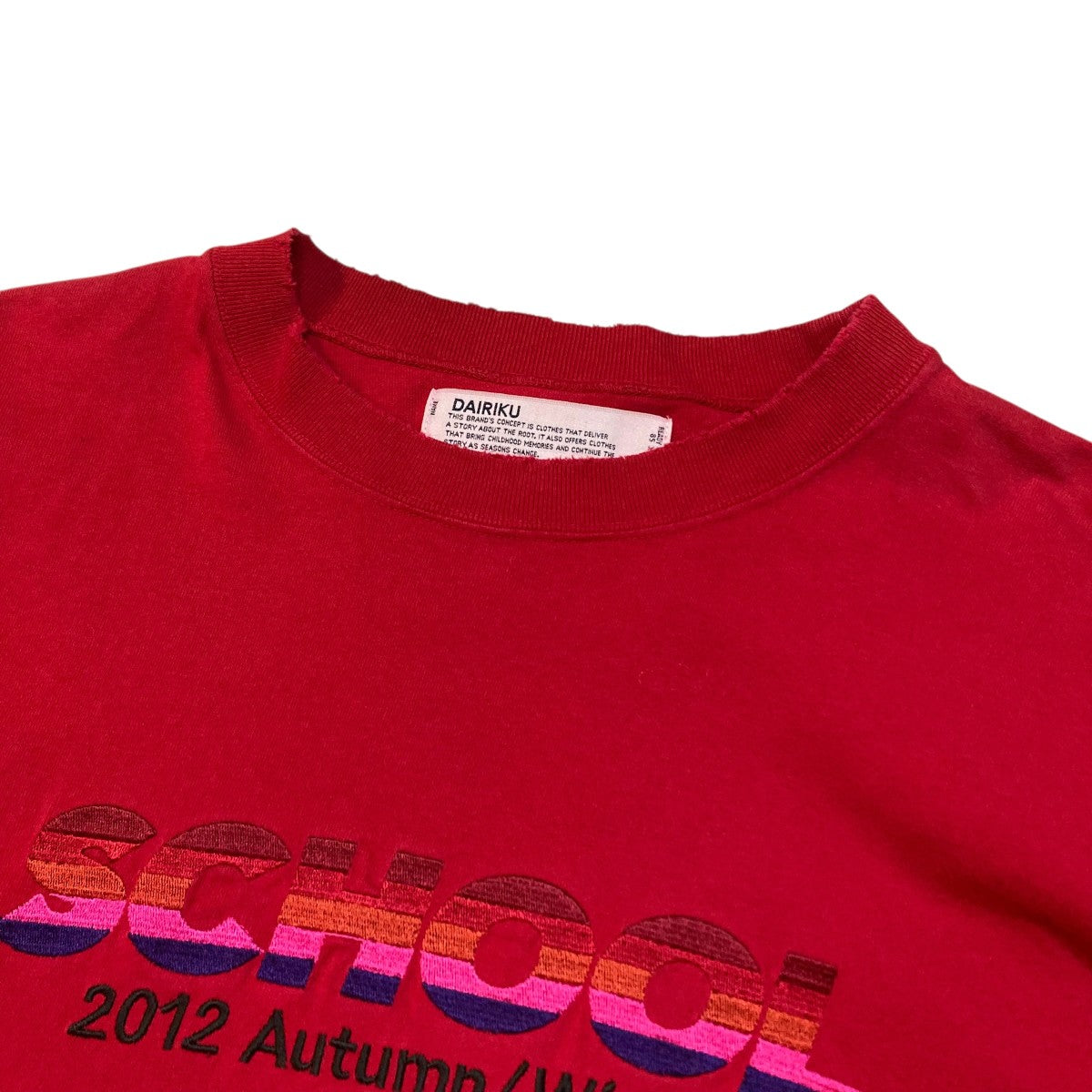 SCHOOL Embroidery Vintage Tee長袖Tシャツ22AW C-5