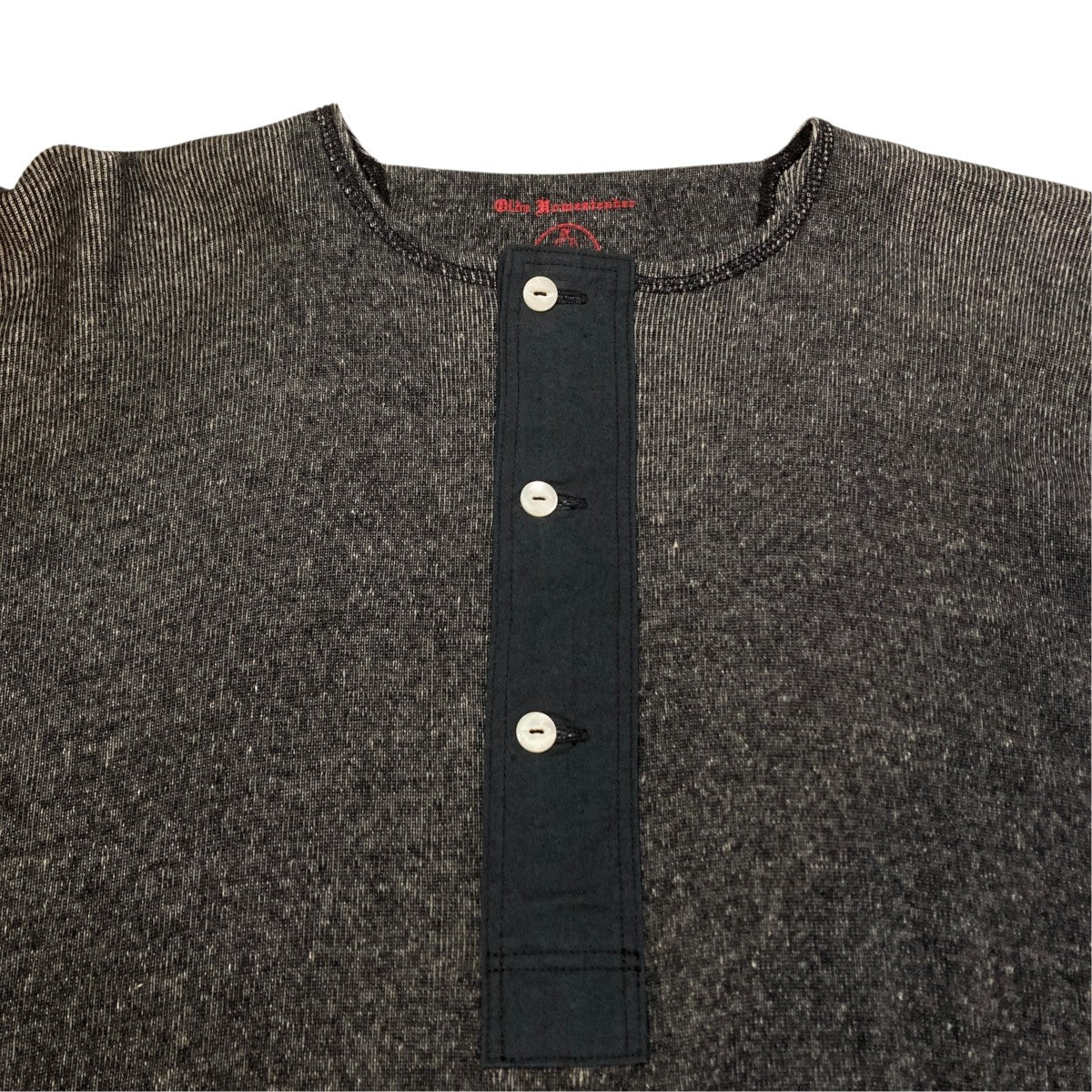 Interknit Rib Henley Neck Long Sleeveカットソー