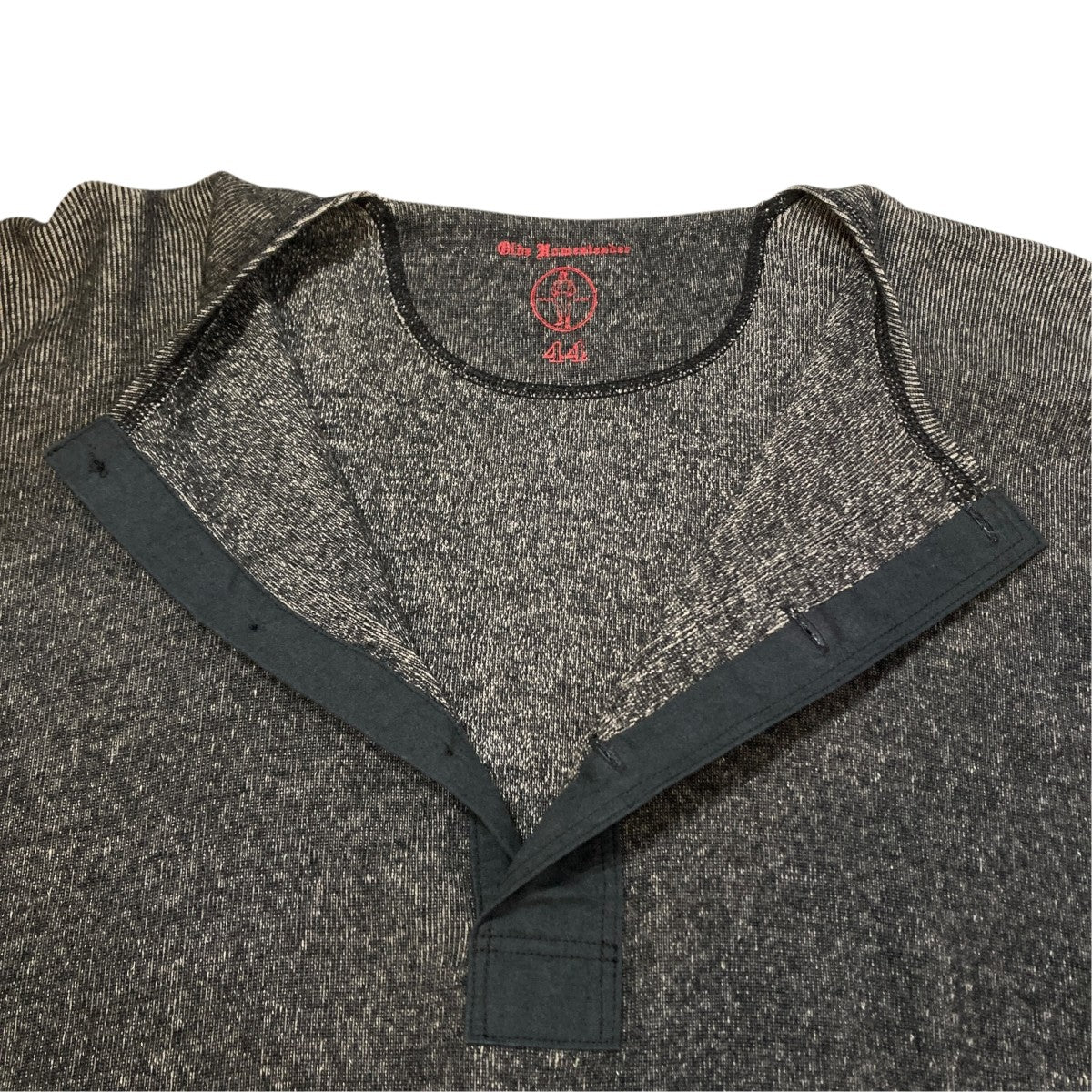 Interknit Rib Henley Neck Long Sleeveカットソー