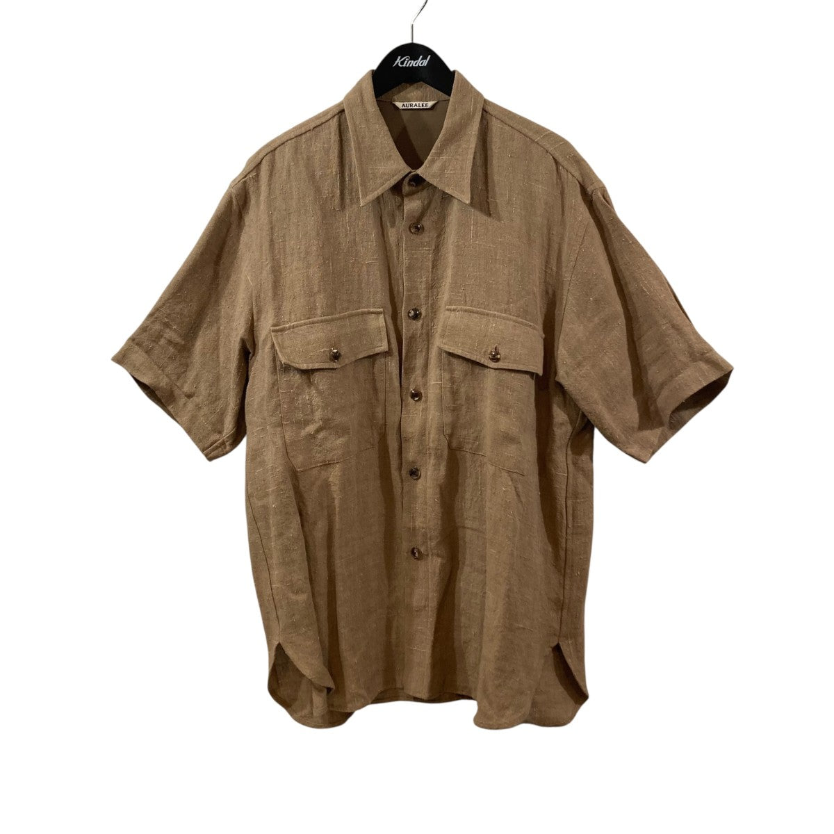 AURALEE LINEN SUMMER TWEED HALF SLEEVED SHIRTS半袖シャツA9SS02LS 古着・中古-1枚目のアイテム画像