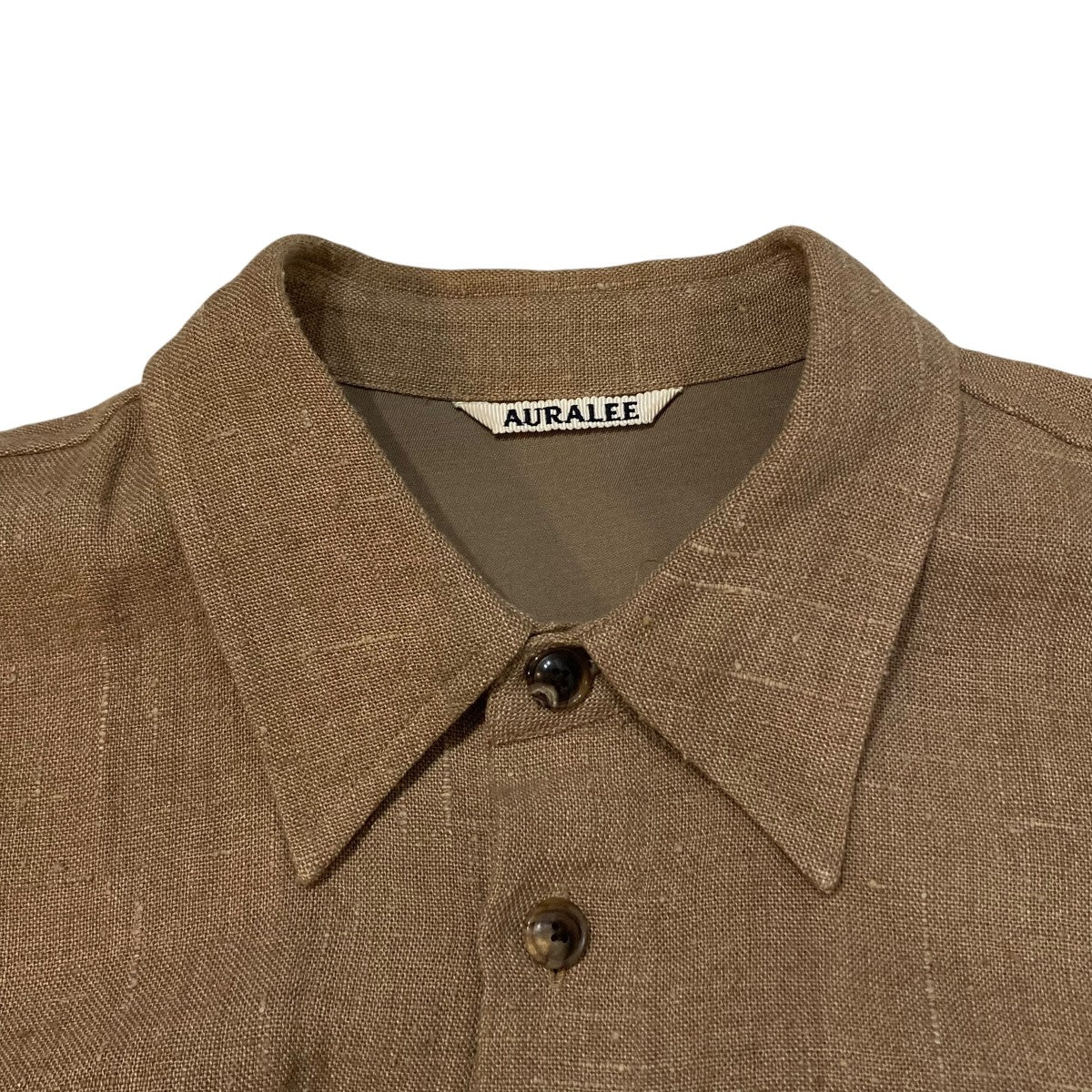 AURALEE LINEN SUMMER TWEED HALF SLEEVED SHIRTS半袖シャツA9SS02LS 古着・中古-3枚目のアイテム画像
