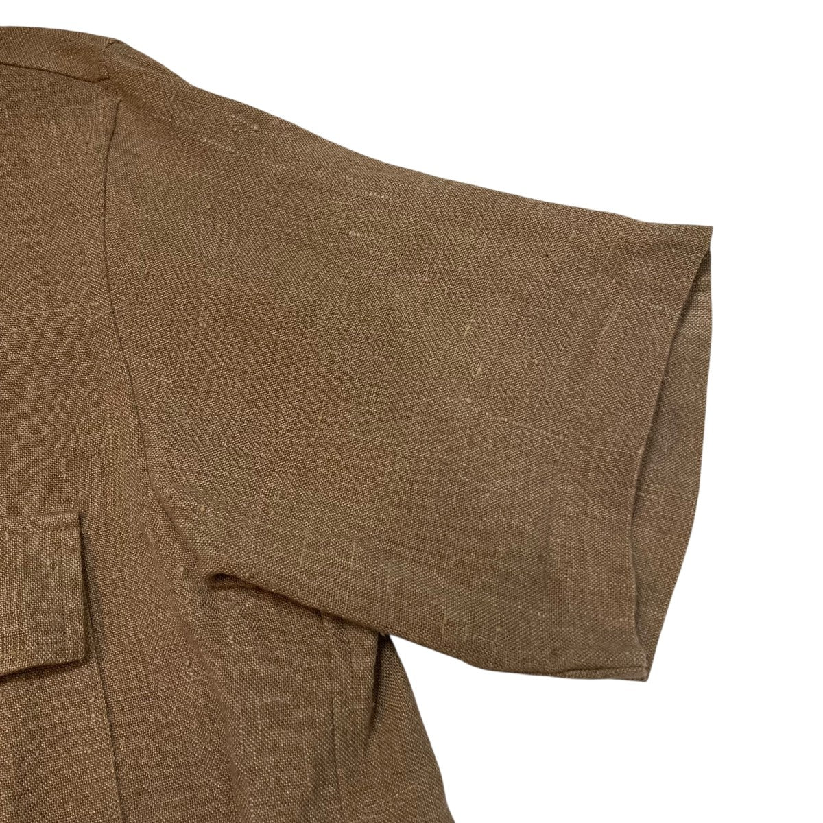 AURALEE LINEN SUMMER TWEED HALF SLEEVED SHIRTS半袖シャツA9SS02LS 古着・中古-4枚目のアイテム画像