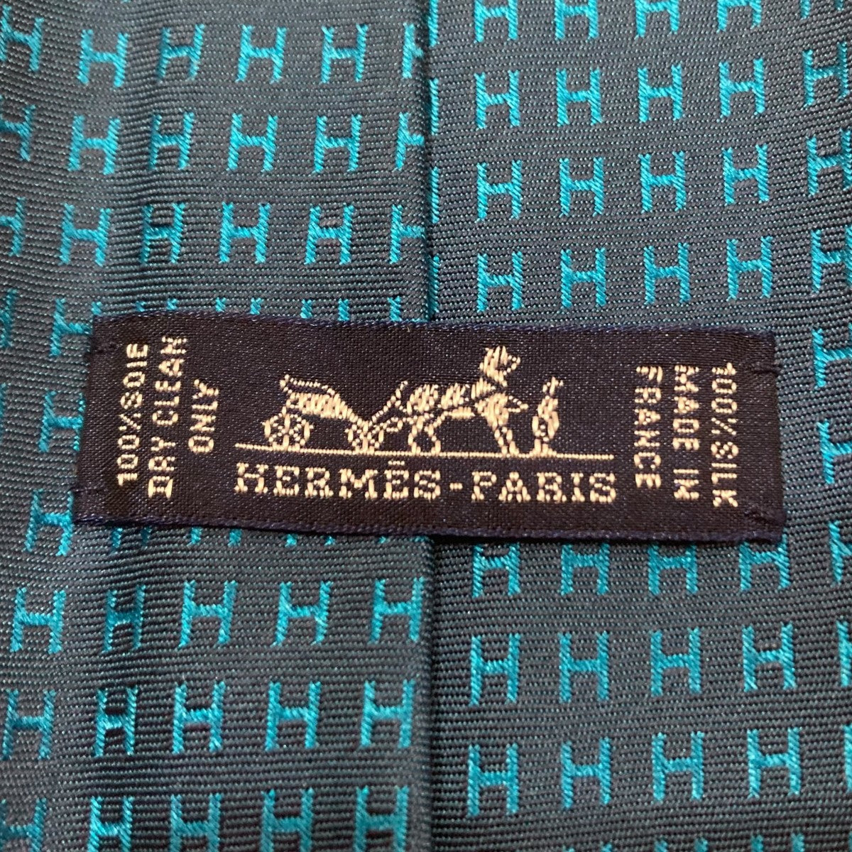HERMES H織りタイ バイカラー ファソネ Hシルクネクタイ 古着・中古-7枚目のアイテム画像