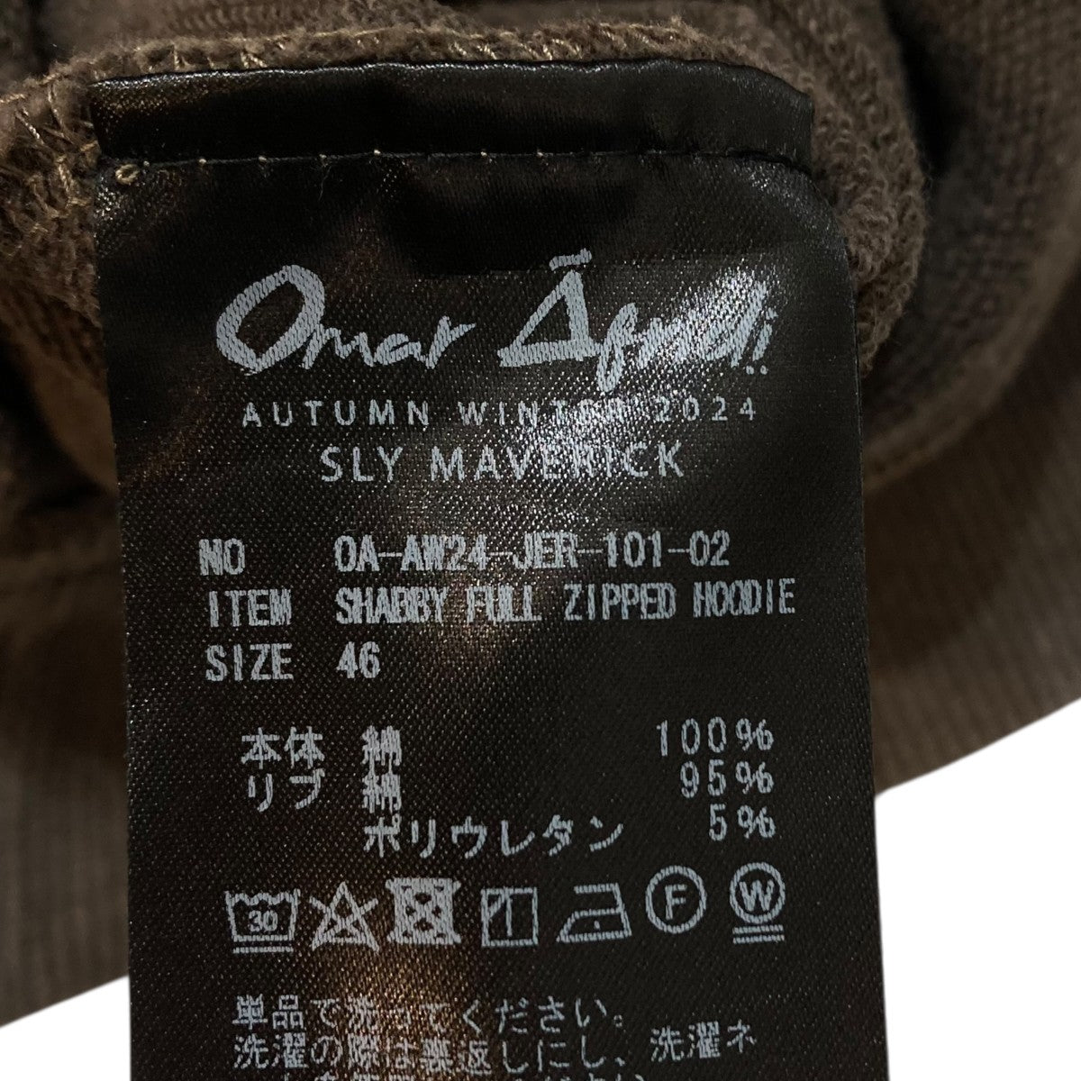 24AWShabby Full Zipped Hoodie．ジップパーカーOA-AW24-JER-101-02