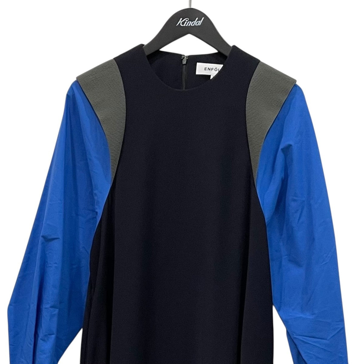 ENFOLD(エンフォルド) PEツイル シャツスリーブドレス300FA233-2750