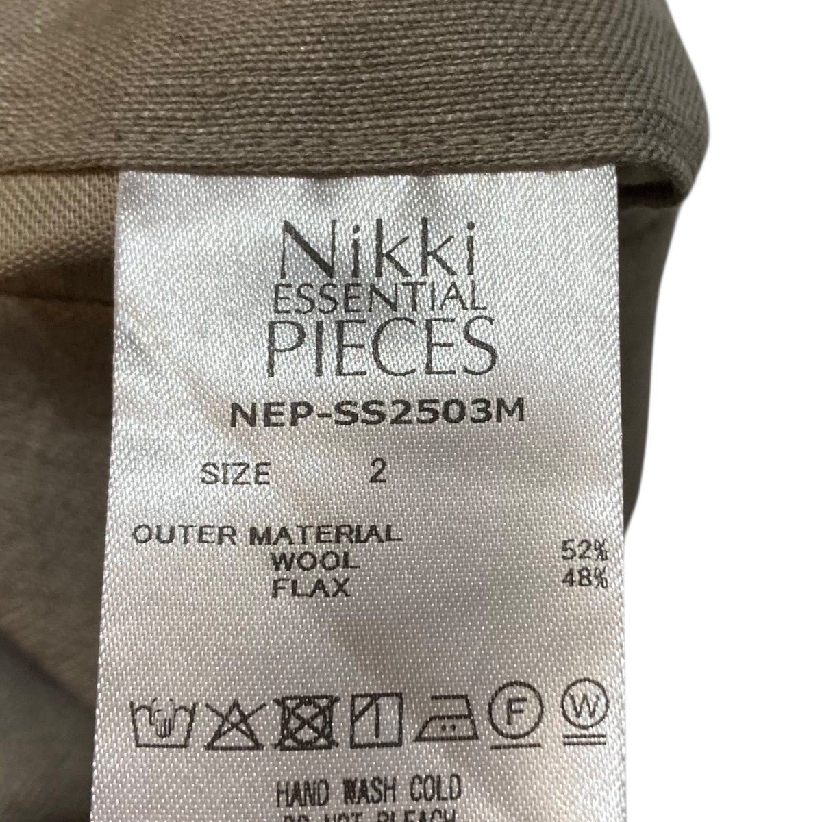 W Li 2tuck Wide Tapered TrousersスラックスパンツNEP-SS2503M