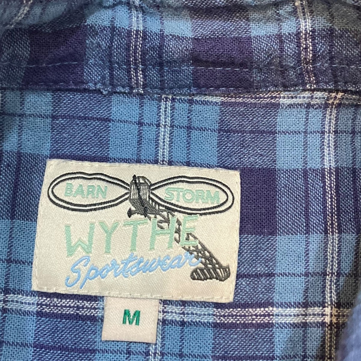 WYTHE NEW YORK CTN LNN PLAID WORKSHIRTワークチェックシャツ111-11-4470 古着・中古-5枚目のアイテム画像