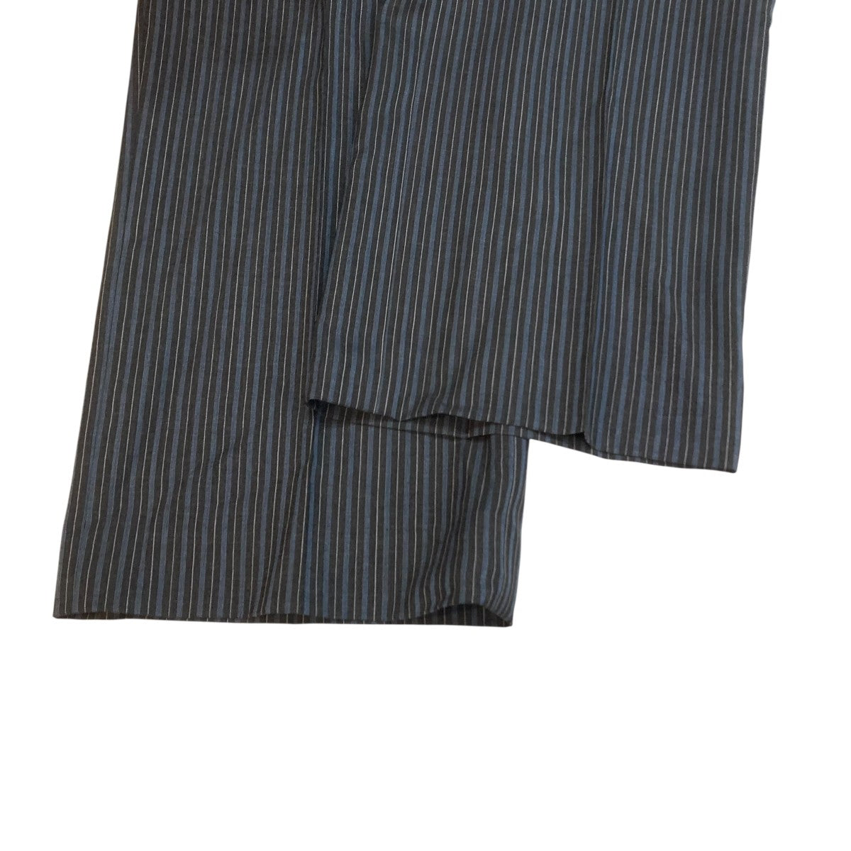 NEAT(ニート) ストライプスラックスパンツ ダークグレー×ブルー サイズ