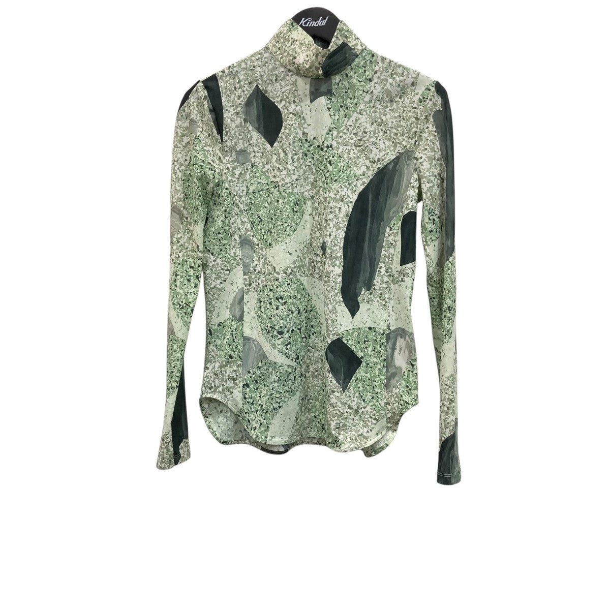 mame kurogouchi Marble Print Jersey High Neck Top 総柄 カットソー MM25FW-JS076 古着・中古-1枚目のアイテム画像