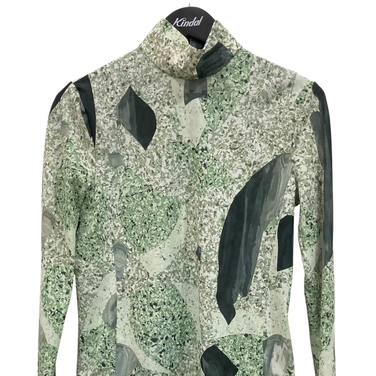 mame kurogouchi Marble Print Jersey High Neck Top 総柄 カットソー MM25FW-JS076 古着・中古-3枚目のアイテム画像