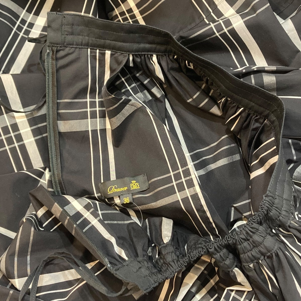 Drawer ウェストリボンチェックギャザースカート チェック チェックスカート 6524-299-1363 古着・中古-3枚目のアイテム画像