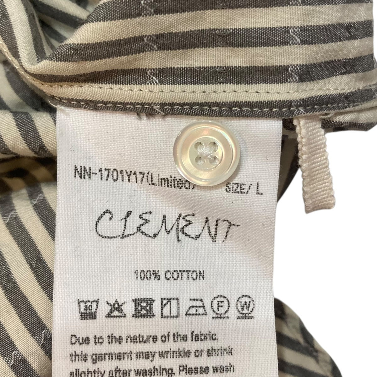 NICENESS CLEMENT NNドビー ドレスシャツ ストライプシャツ NN-1701Y17 古着・中古-6枚目のアイテム画像