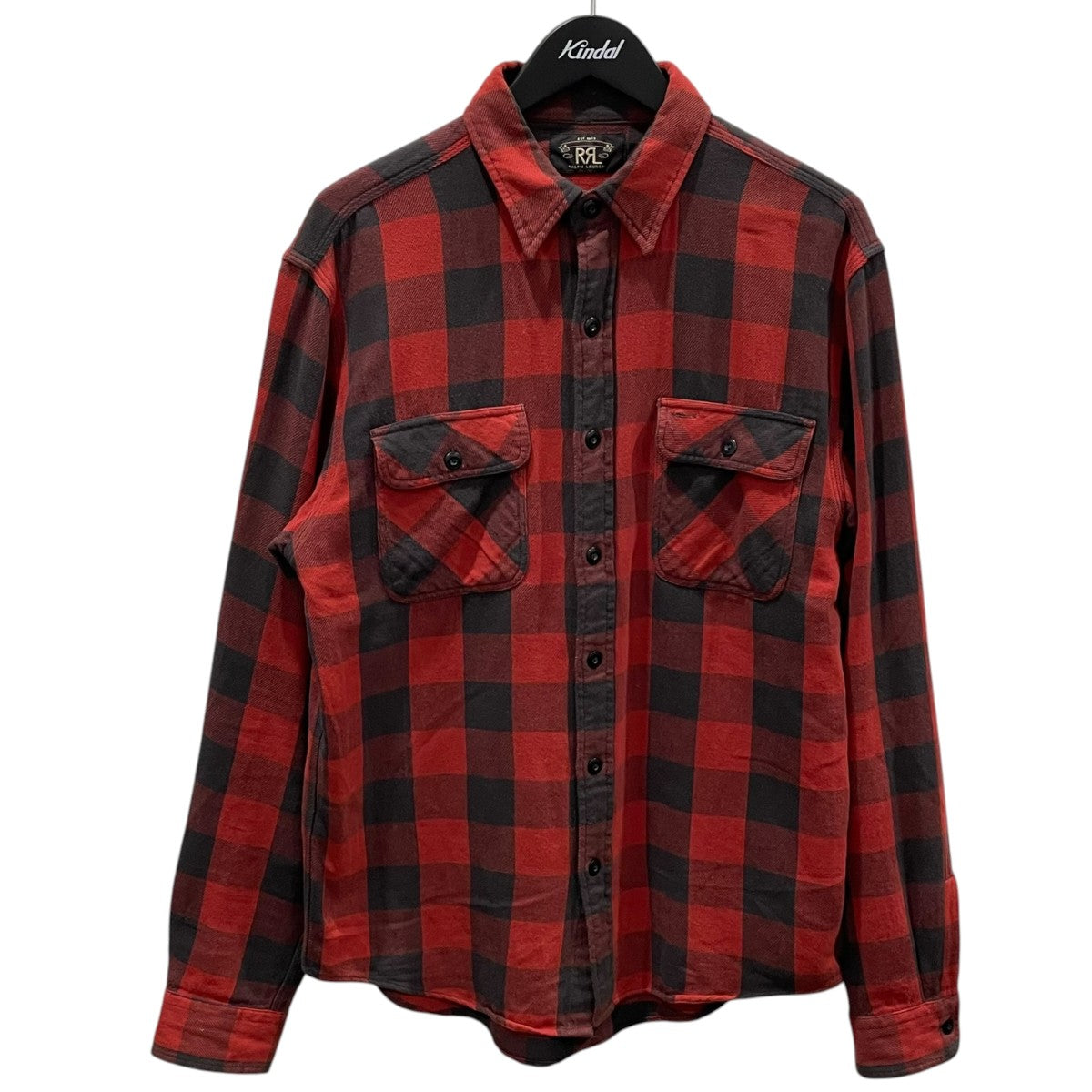 RRL 18AW バッファローチェック柄ツイルワークシャツ Buffalo Check Twill Workshirt 782681646001 古着・中古-1枚目のアイテム画像