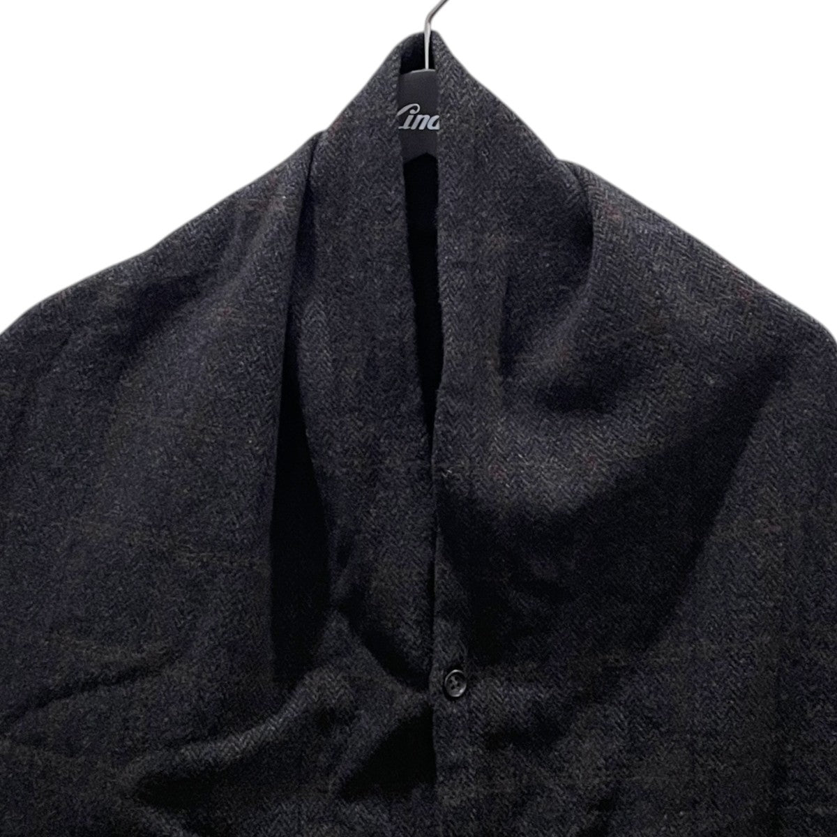 チェック柄ショール Button Shawl - Wool Cashmere Knit ボタンショール - ウールカシミヤニット