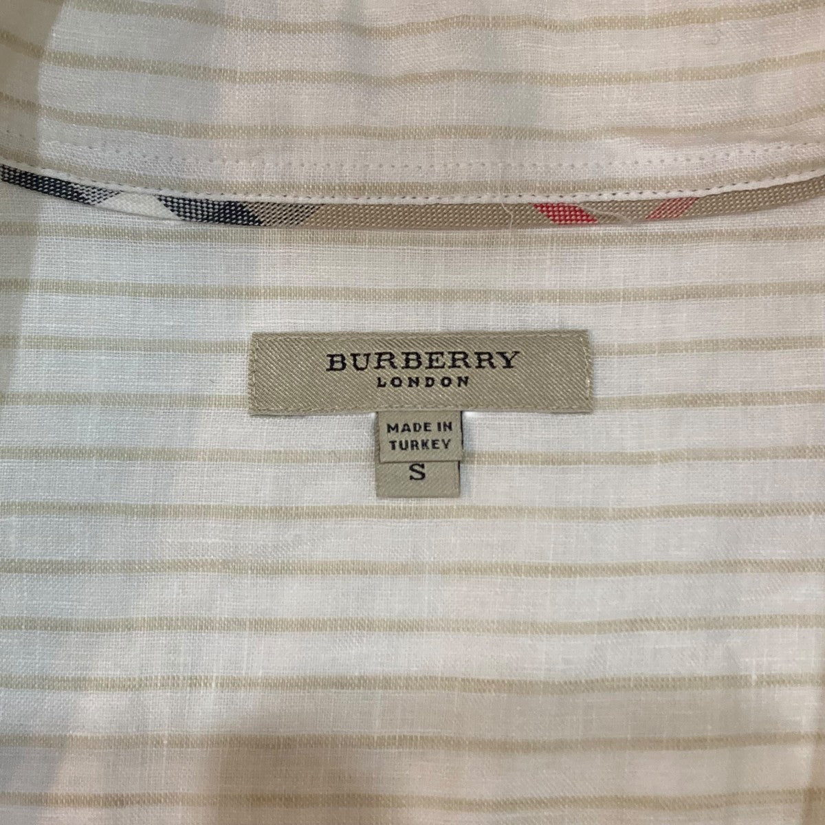 BURBERRY ストライプリネンシャツ 古着・中古-6枚目のアイテム画像