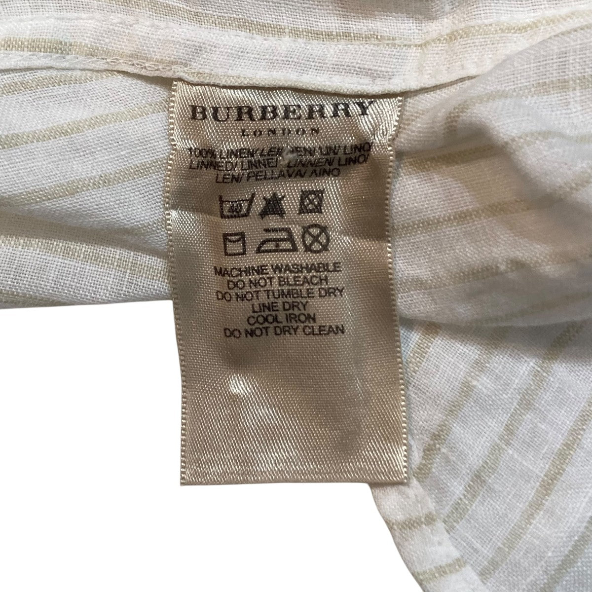 BURBERRY ストライプリネンシャツ 古着・中古-7枚目のアイテム画像