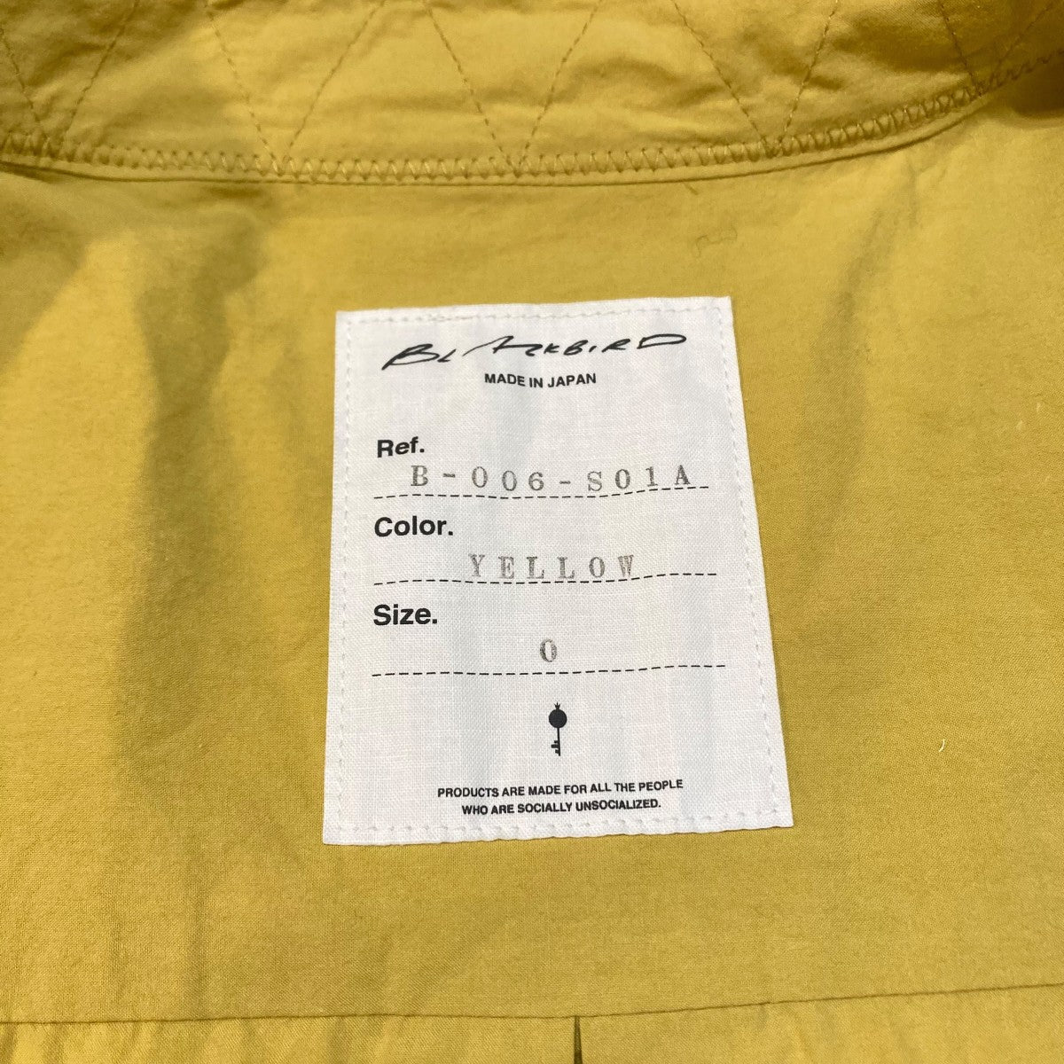blackbird blackbird CUT OFF SHIRT バンドカラーシャツ B-006-S01A 古着・中古-9枚目のアイテム画像