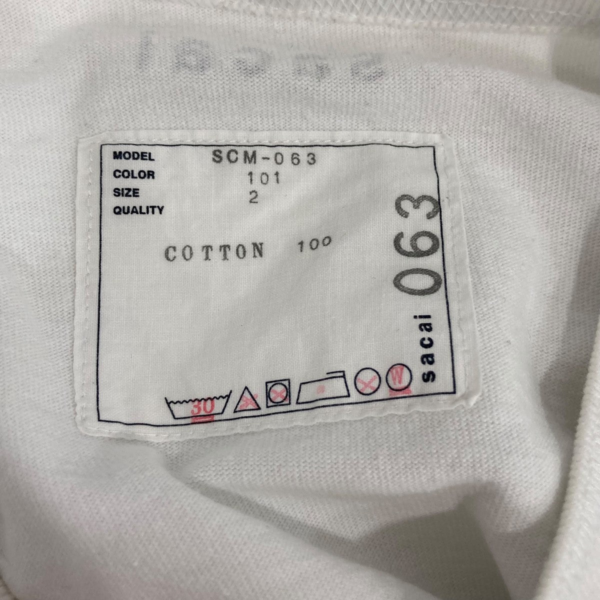 sacai TシャツSCM063 古着・中古-6枚目のアイテム画像